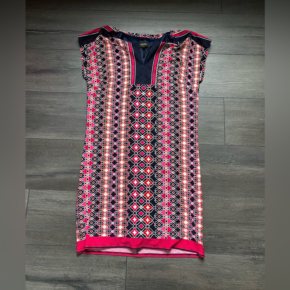 Laundry by Shelli Segal Women's Multicolor Sheath Dress Geometric Print Size S